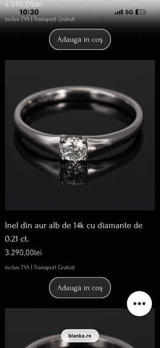 Inel logodna aur alb diamant bijuteria Blanka Cluj