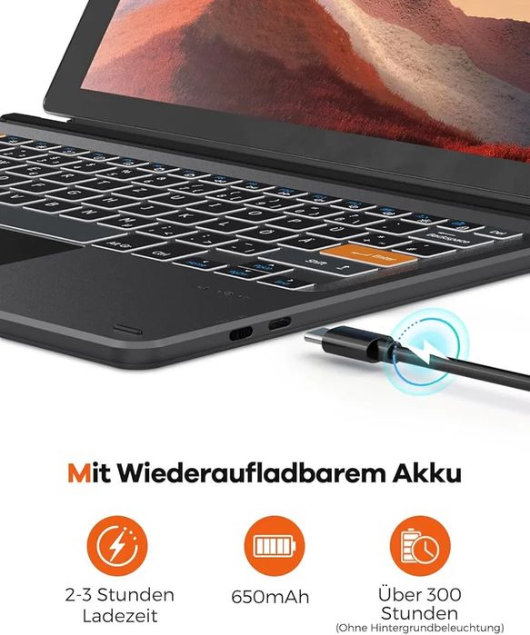 Doohoeek Bluetooth клавиатура за Surface Pro 7+/7/6/5/4/3 с подсветка