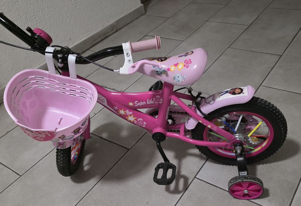 Bicicleta Fucsia cu Cos Roz pentru Copii - 12"