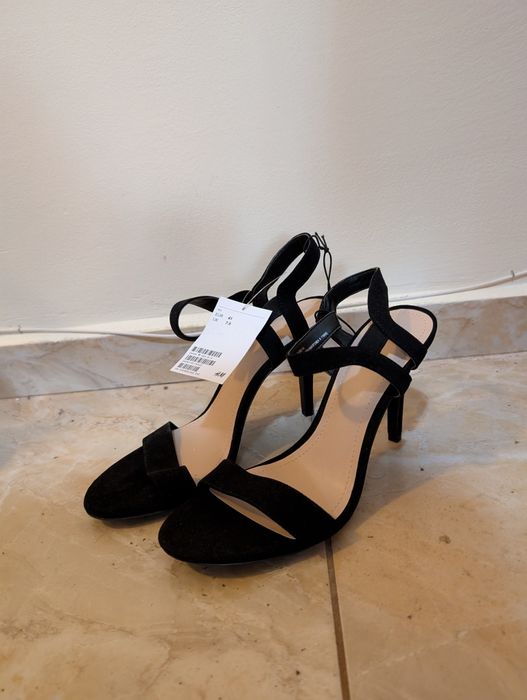 Черни сандали на ток h&m