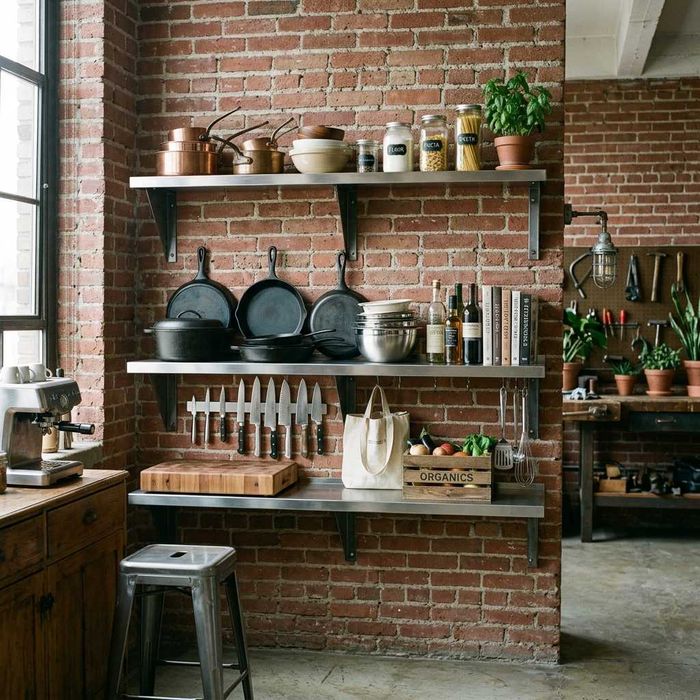 Полка настенная из нержавеющей стали Loft Металлическая Osma Polka