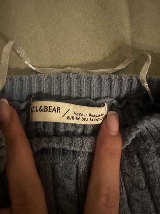 Син дамски пуловер