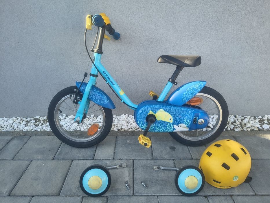 Bicicleta copii 14 B-Twin cu roti ajutatoare