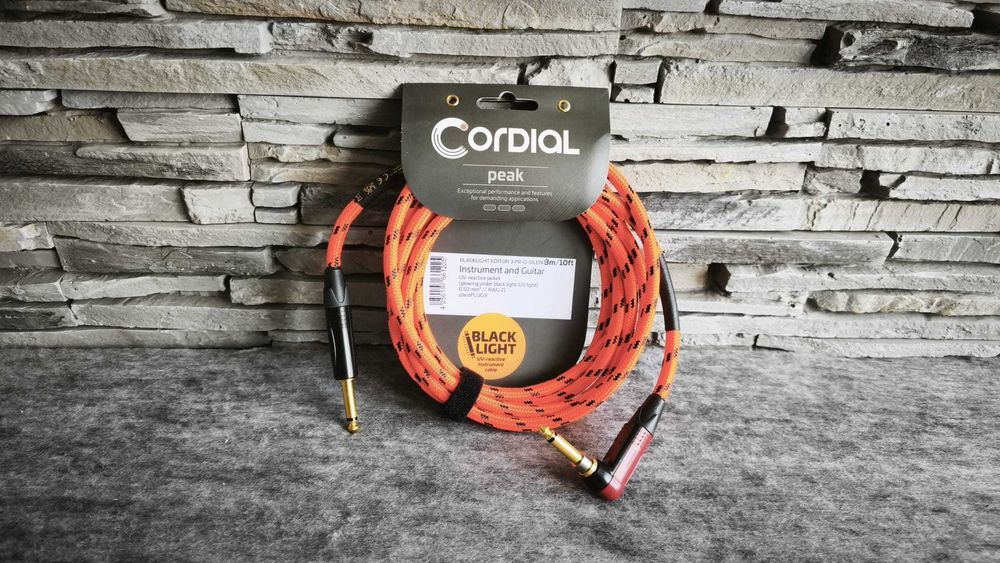 Cablu chitara Jack 6.3mm Cordial Blacklight Edition 3 PR Orange SILENT