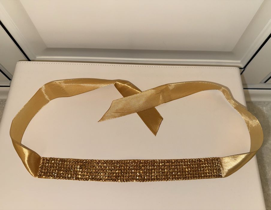 Choker auriu cu strasuri/ pietricele stralucitoare