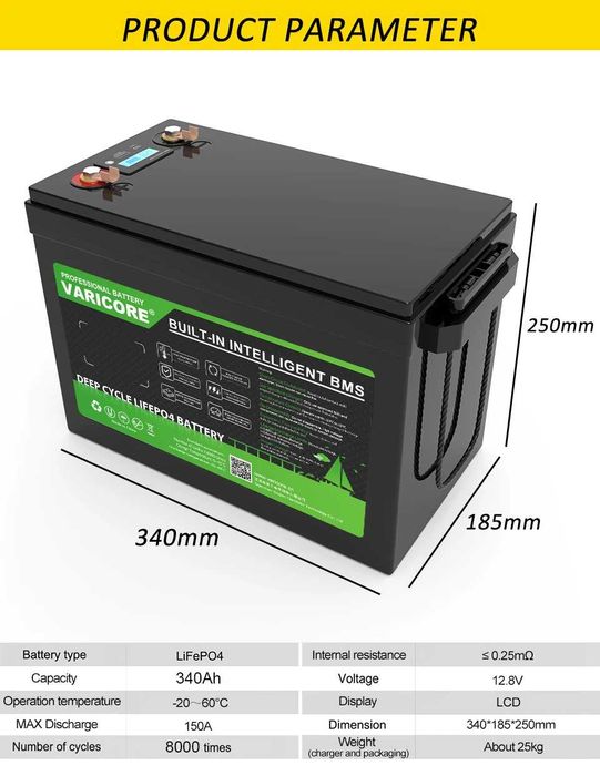 Acumulator Lifepo4 12V 340Ah capacitate reala, testat!