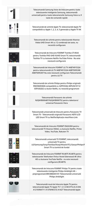 Telecomenzi  tv smart