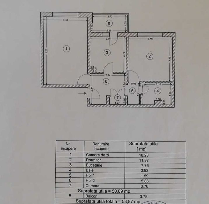 Vand Apartament cu 2 camere in zona Dacia - Constanta