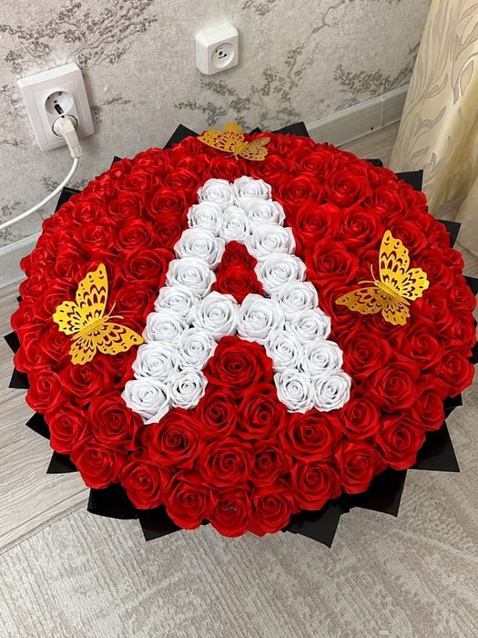 Цветы атласных розы 57 шт