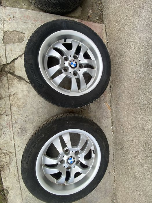 Jante bmw 5x120 pe 16 cu cauciuri continental 205/55/16 pentru seria 3