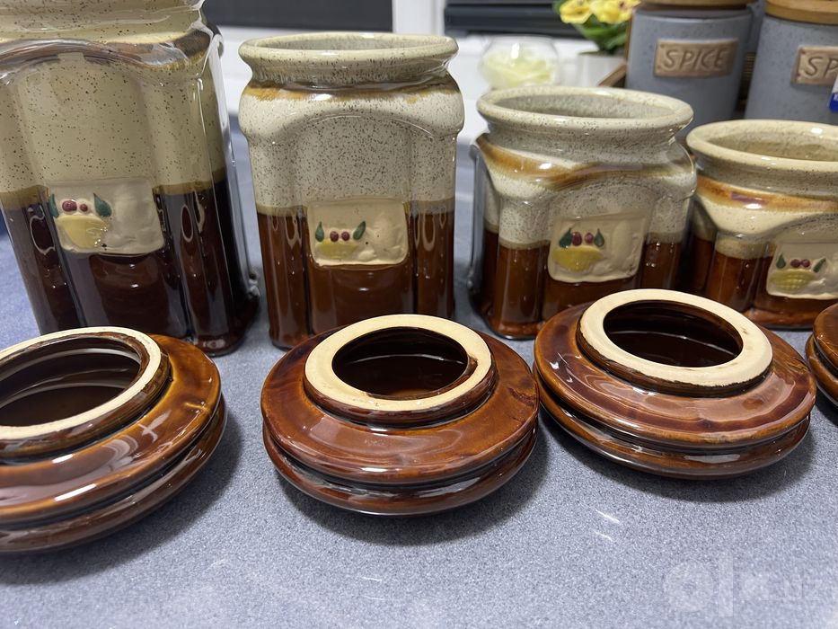 Кухенный набор для сыпучих продуктов из керамики