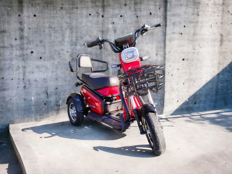 Двуместна електрическа триколка MaxMotors Pudding 1800W-48V-ЧЕРВЕНА