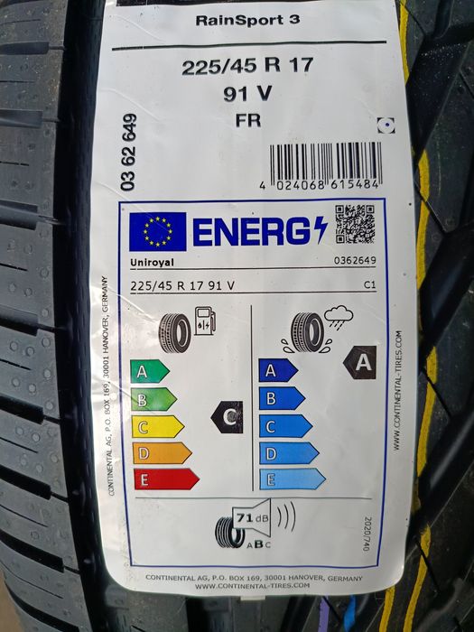 НОВИ ЛЕТНИ -17цола -225/45-1бр.-169лв."UNIROYAL"-с монтаж и баланс
