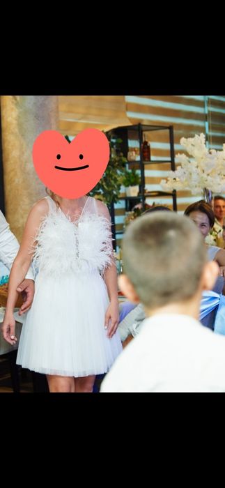 Официална Рокля с пера Jnona