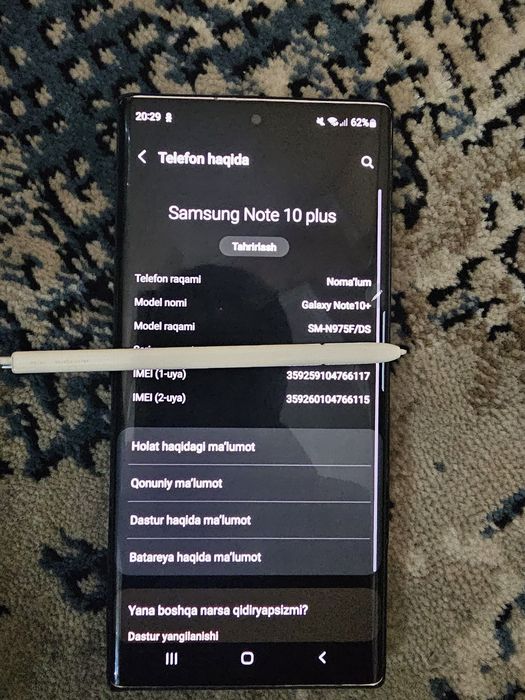 Note 10 plus + Yevro 2sim