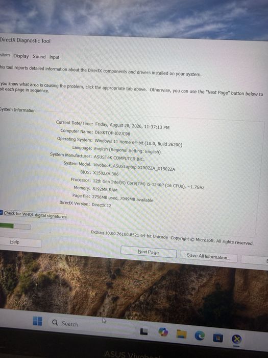Laptop ASUS VivoBook 15 X1502ZA i5-1240P 8GB 512GB SSD Full HD IPS