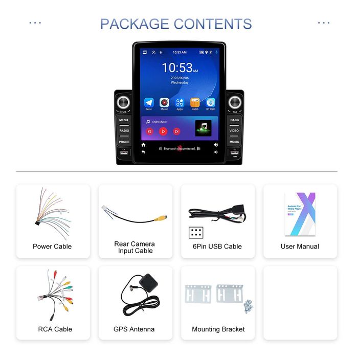 Мултимедия Android Тесла стил Навигация кола автомобил Tesla Carplay