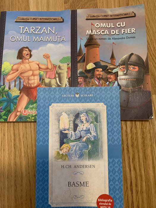 3 carti - Basme, Tarzan, Omul cu masca de fier