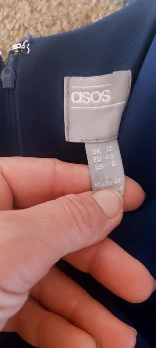 rochie superba asos party albastru inchis