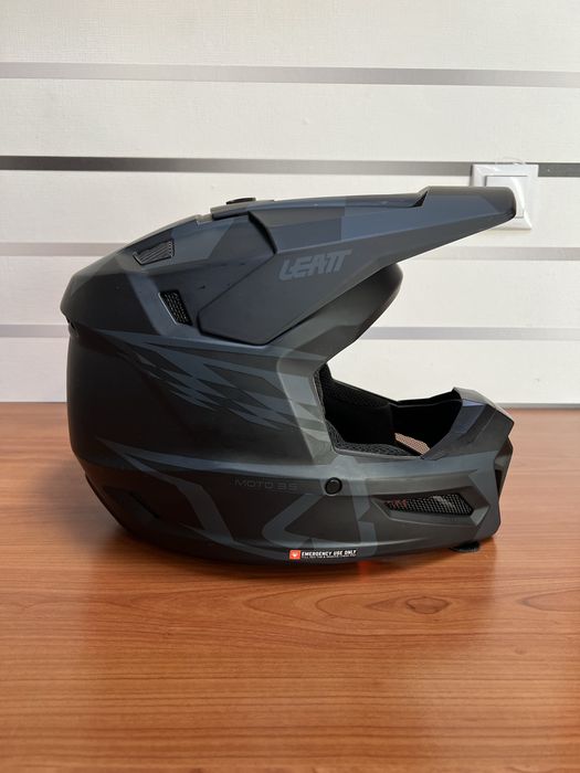 Cască Leatt Moto 3.5 + ochelari Leatt Vizion 3.5 Stealth negru, Mărimea S