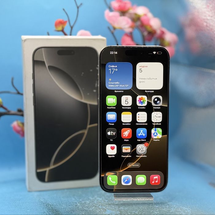 ПЕРФЕКТЕН!!! Apple iPhone 16 Pro Max, 256GB, 5G, Natural Titanium