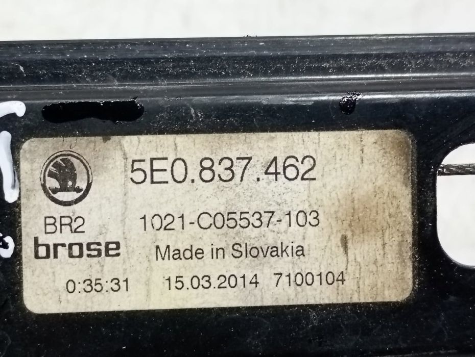 Macara geam dreapta fata 5E0837462 Skoda Octavia 3 (2013 - 2017) 1.6 tdi CRKB