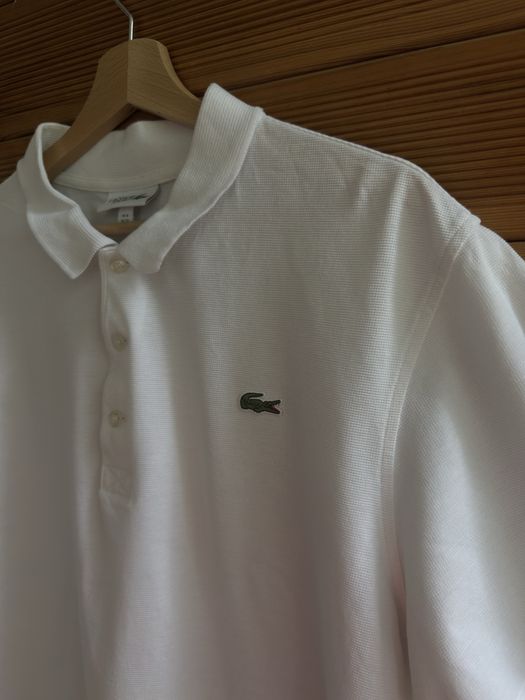 тениска Lacoste Sport Textured Ribbed Polo Shirt in White