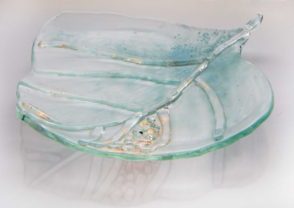 купата за салата е изтеглена върху стъкло. Изберете неповторим подарък