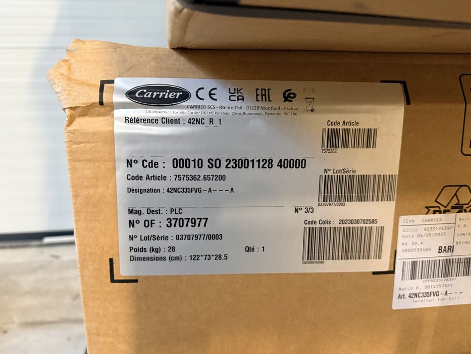 Pompa de caldura Carrier noua 45 kw cu 10 ventiloconvertoare