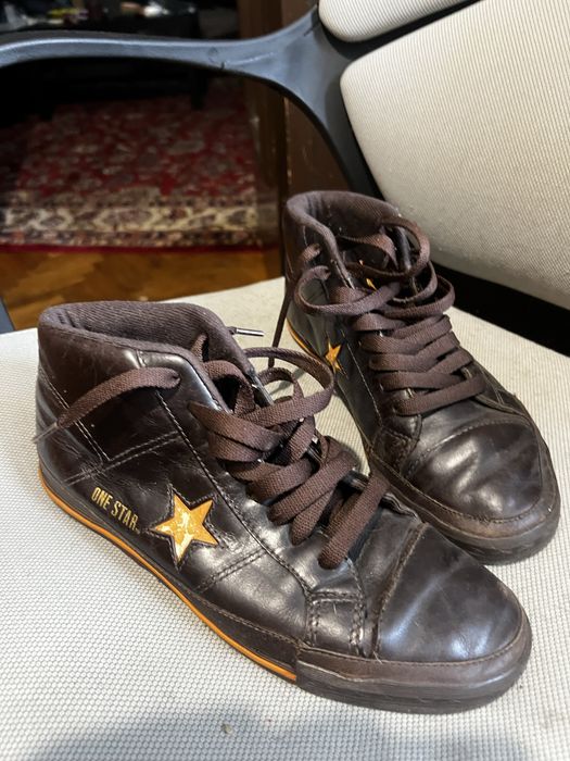 Converse One Star Mid – Piele naturală, maro – Ediție rară