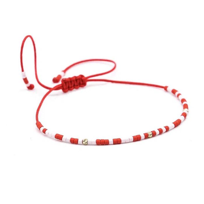 Bratara aur 14K cu miyuki snur rosu - noua - 99 Ron