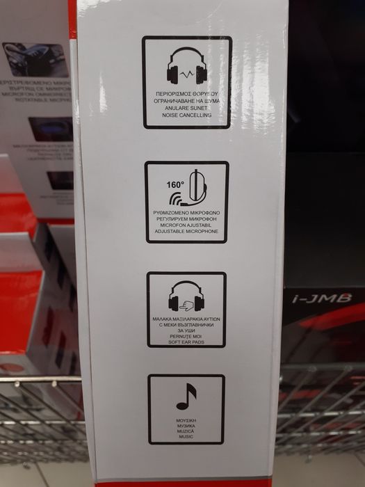 Слушалки I - JMB сМикрофон LED светлини Филтър за Шума