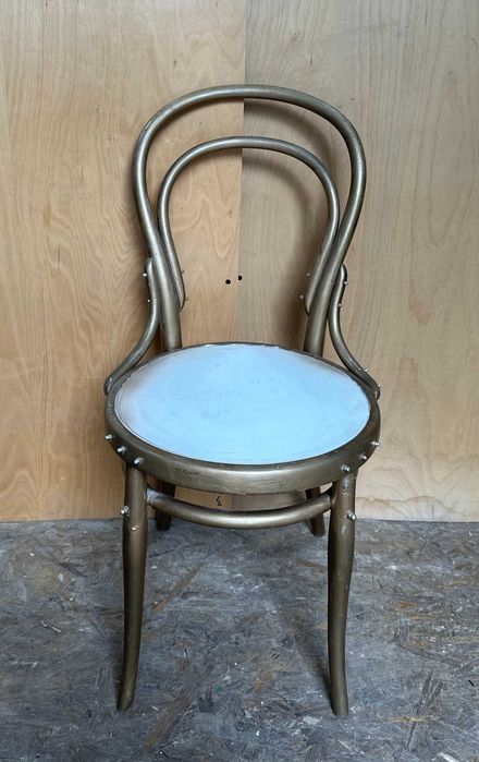 3 buc Scaun Vintage stil Thonet din lemn; Scaun cu sezut din ratan