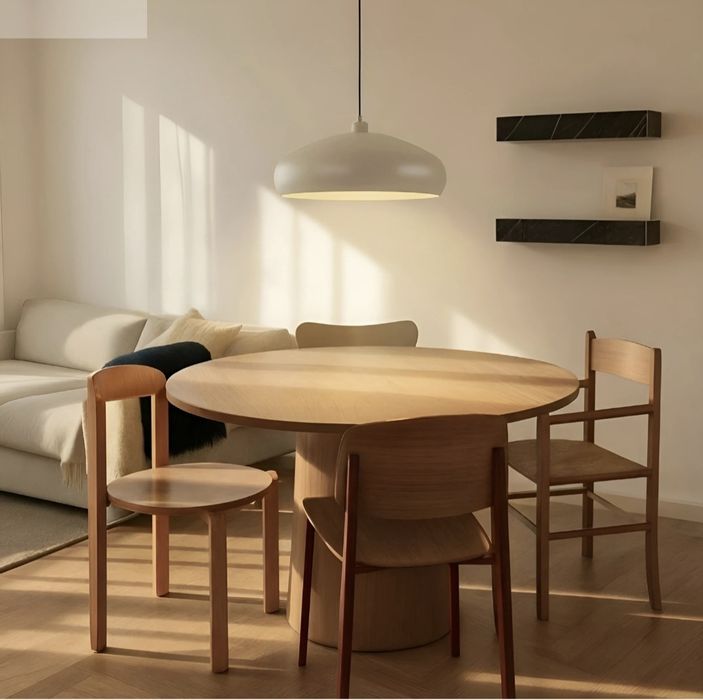 Lampa Lindby suspendată Elover, bej, Ø 45 cm, metal