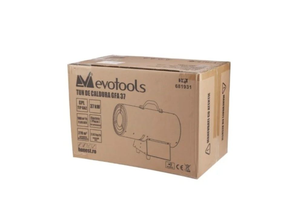 Tun de Caldura pe Gaz GFA 22-37 kW, 270m², aprindere automata Evotools