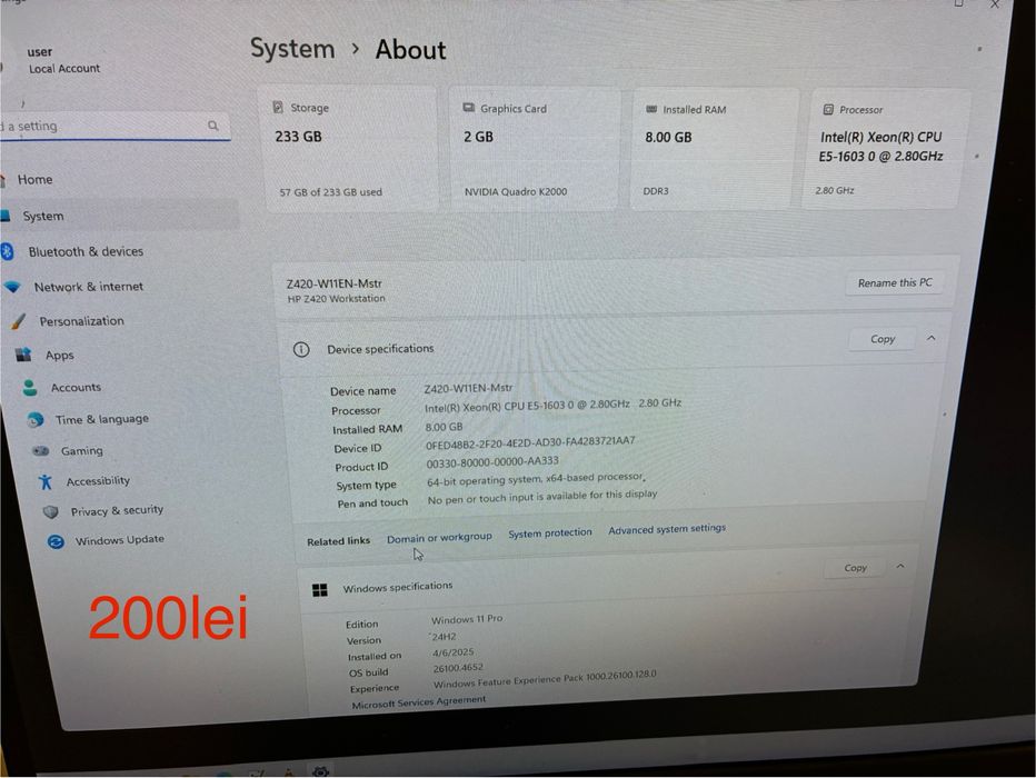 Calculator PC HP Z420 8gram cpu xeon