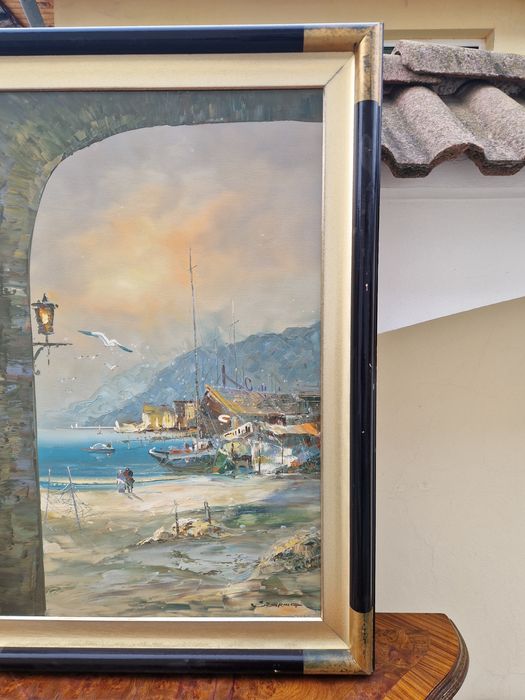 Уникална антикварна майсторска авторска картина масло платно