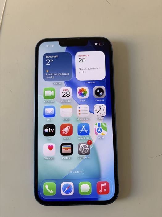 Vand iphone 13, albastru,  128 GB, unic proprietar.