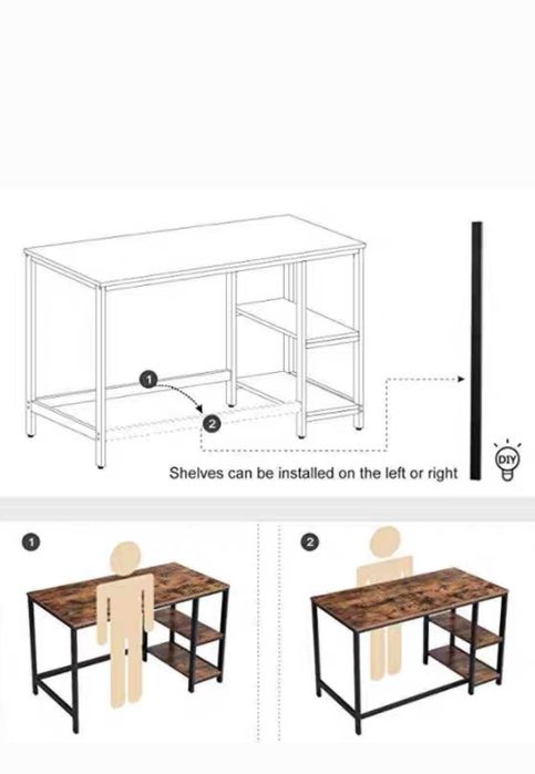 Широкий и современный компьютерный стол для школьников 140x60x75