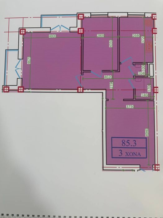 Юнусабад 13. 4/5/9. 86м2.