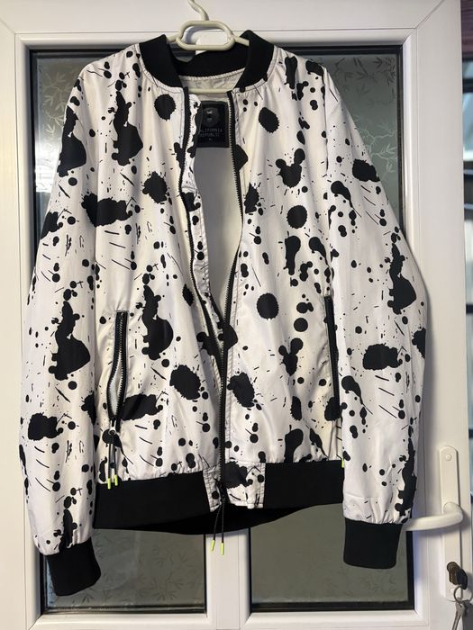 Geaca Bomber California Republic alb-negru cu pete