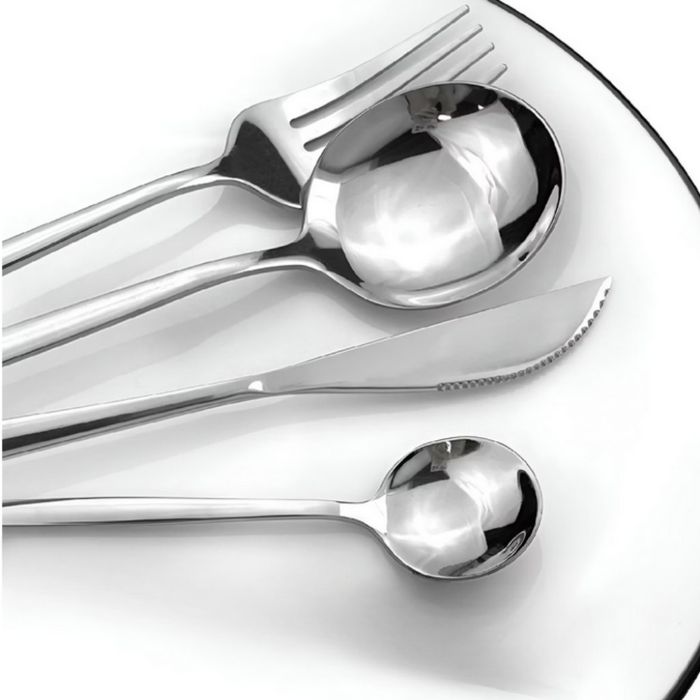 Комплект прибори за хранене в сребрист цвят от 24 части с луксозен диз