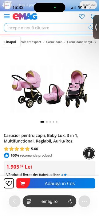 Vând cărucior stare nouă