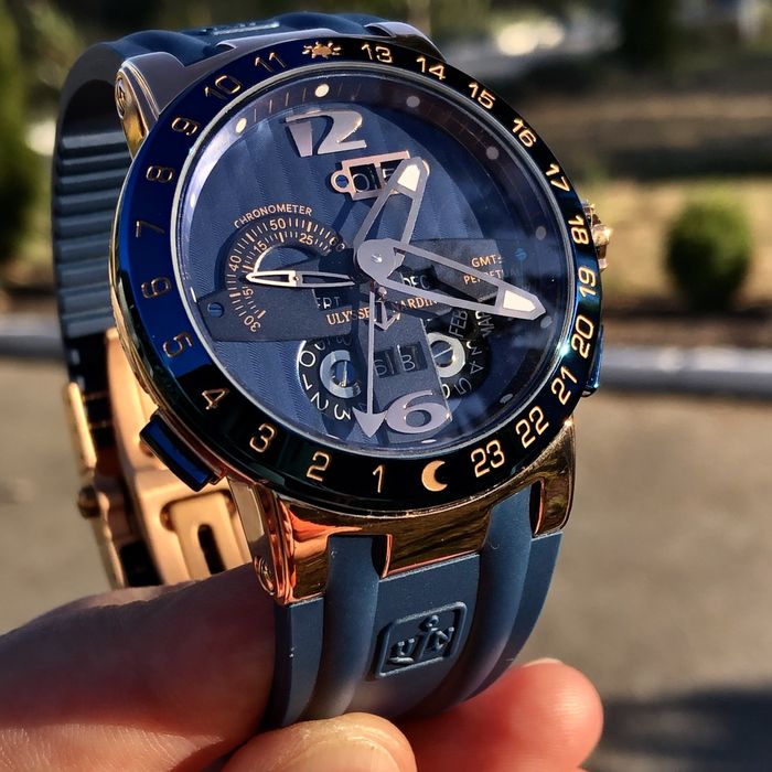 Ulysse Nardin Gmt - Perpetual Blue Dial Rubber