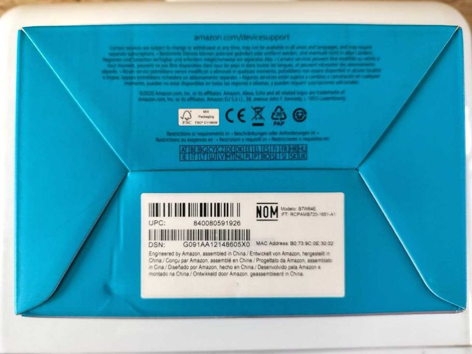 Тонколона Amazon Echo Dot 4, Alexa