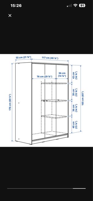 Dulap 3 usi alb stare impecabila