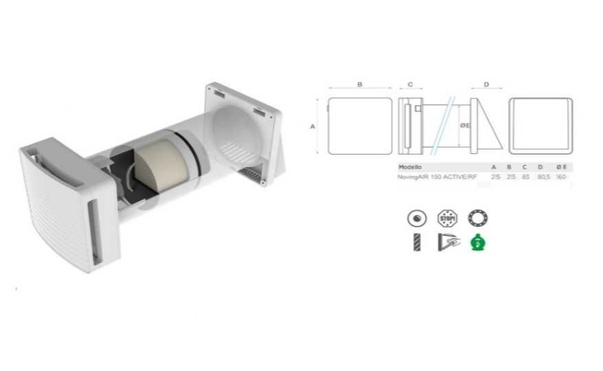 Ventilator independent,cu recuperare de caldura NovingAIR Base 150,nou