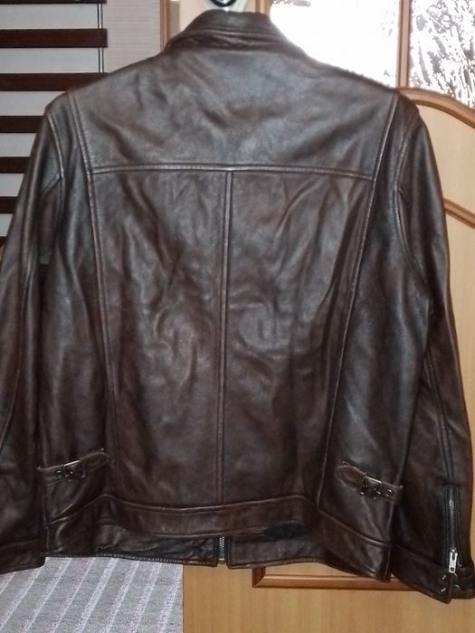 Кожаная винтажная куртка