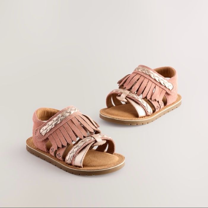 Сандали Next естествена кожа и велур