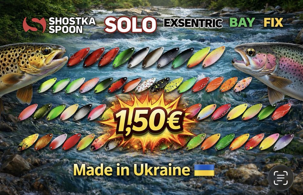 Клатушки / Блесни за риболов на Пъстърва / Кефал 1.50 € / бр